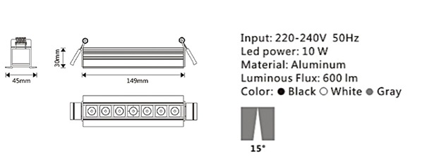 DOWNLIGHT LED 3+ACD13BL-1030